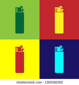 Color Lighter icon isolated on color backgrounds. Flat design. Vector Illustration