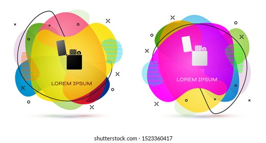 Color Lighter icon isolated on white background. Abstract banner with liquid shapes. Vector Illustration