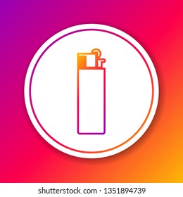Color Lighter line icon isolated on color background. Circle white button. Vector Illustration