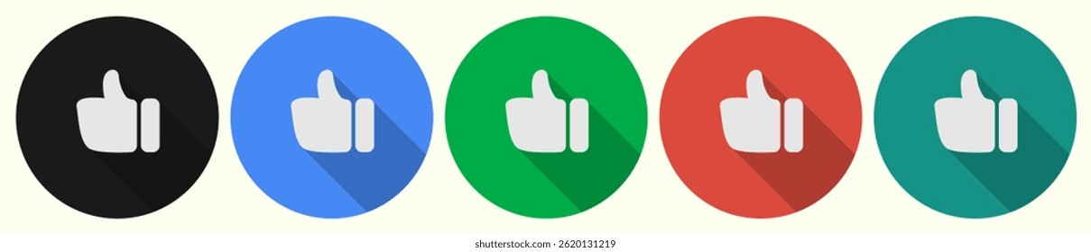 Color likes buttons. Like icon. Like button set