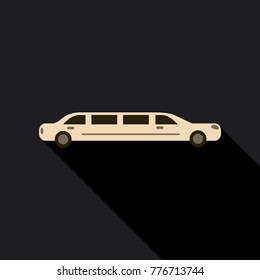 color limo. limousine. hearse. Flat vector illustration. Isolate. Luxary vehicle. Side view