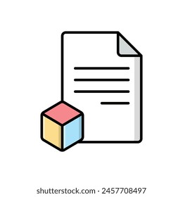 Color Line 3d File vector icon