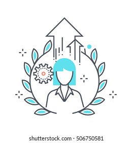 Color line, abilities illustration, icon, background and graphics. The illustration is colorful, flat, vector, pixel perfect, suitable for web and print. It is linear stokes and fills.