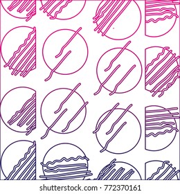 color line abstract circle memphis style background