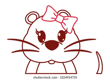color line adorable female mouse cute animal