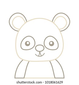 color line adorable and happy panda wild animal