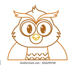 color line adorable owl cute animal character