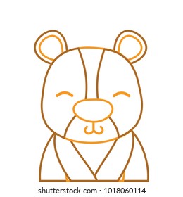 color line adorable and shy bear wild animal