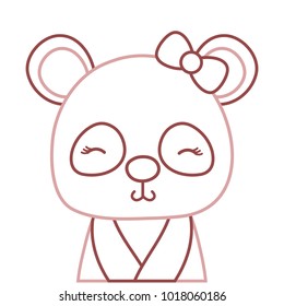 color line adorable and shy panda female wild animal