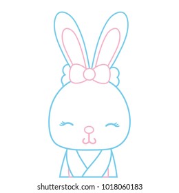 color line adorable and shy rabbit female wild animal