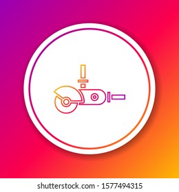 Color line Angle grinder icon isolated on color background. Circle white button. Vector Illustration