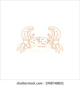 color line animal crab icon vector illustration