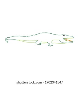 color line animal crocodile icon vector illustration