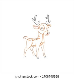 color line animal deer icon vector illustration