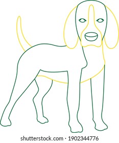 color line animal dog icon vector illustration