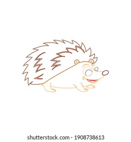 color line animal porcupine icon vector illustration