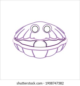 color line animal shells icon vector illustration