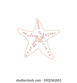 Color Line Animal Starfish Icon Vector Illustration