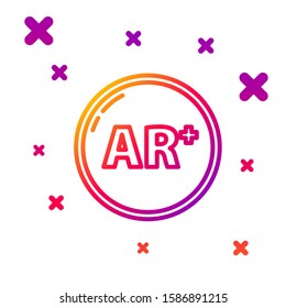 Color line Ar, augmented reality icon isolated on white background. Gradient random dynamic shapes. Vector Illustration
