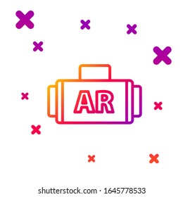 Color line Ar, augmented reality icon isolated on white background. Gradient random dynamic shapes. Vector Illustration