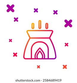Color line Aroma candle icon isolated on white background. Gradient random dynamic shapes. Vector