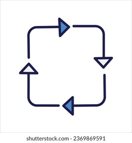color line arrow icon stock illustration 