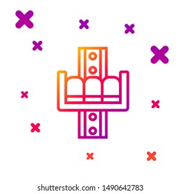 Color line Attraction carousel icon isolated on white background. Amusement park. Childrens entertainment playground, recreation park. Gradient random dynamic shapes. Vector Illustration