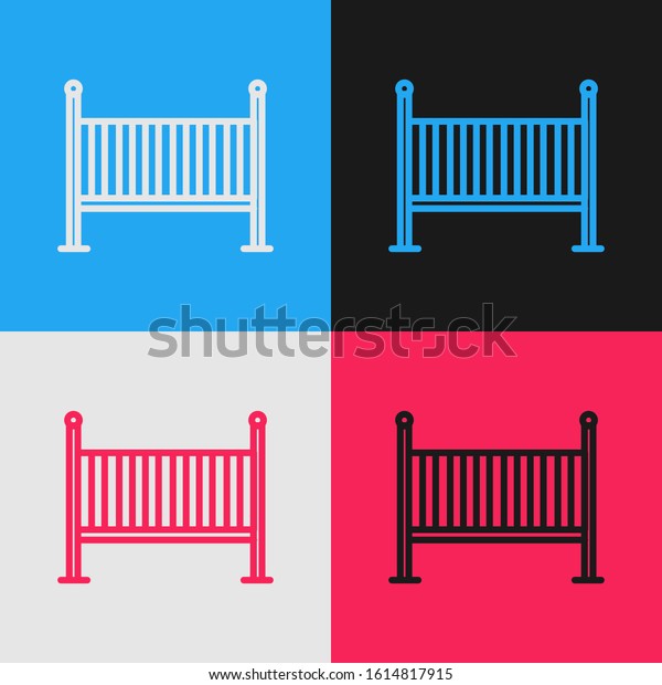 Color Line Baby Crib Cradle Bed Stock Image Download Now