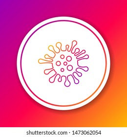 Color line Bacteria icon isolated on color background. Bacteria and germs, microorganism disease causing, cell cancer, microbe, virus, fungi. Circle white button. Vector Illustration