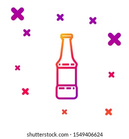 Color line Beer bottle icon isolated on white background. Gradient random dynamic shapes. Vector Illustration