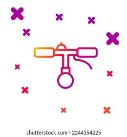 Color line Bicycle handlebar icon isolated on white background. Gradient random dynamic shapes. Vector