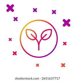 Linha de cor Ícone de biocombustível isolado no fundo branco. Biografia Eco. Ambiente ecológico e reciclagem. Formas dinâmicas aleatórias de gradiente. Ilustração de vetor