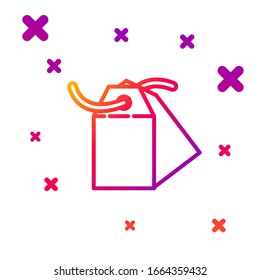 Color line Blank label template price tag icon isolated on white background. Empty shopping discount sticker. Template discount banner. Gradient random dynamic shapes. Vector Illustration