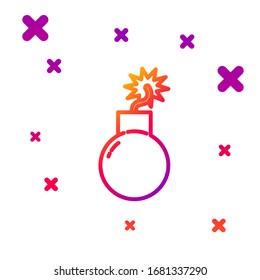 Farblinienbombe bereit zum Explodieren Symbol einzeln auf weißem Hintergrund. Gradient zufällige dynamische Formen. Vektorillustration-Illustration