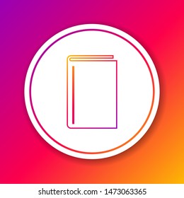 Color line Book icon isolated on color background. Circle white button. Vector Illustration