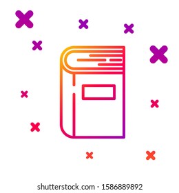 Color line Book icon isolated on white background. Gradient random dynamic shapes. Vector Illustration