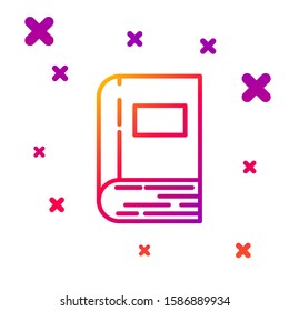 Color line Book icon isolated on white background. Gradient random dynamic shapes. Vector Illustration
