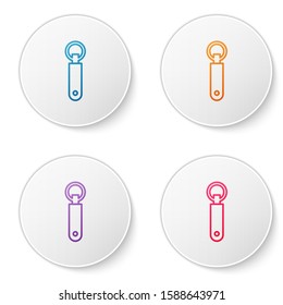 Color line Bottle opener icon isolated on white background. Set icons in circle buttons. Vector Illustration