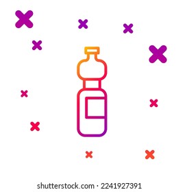 Color line Bottle of water icon isolated on white background. Soda aqua drink sign. Gradient random dynamic shapes. Vector Illustration