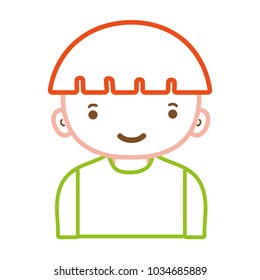 color line boy with hairstyle and t-shirt design