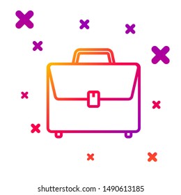 Color line Briefcase icon isolated on white background. Business case sign. Business portfolio. Gradient random dynamic shapes. Vector Illustration
