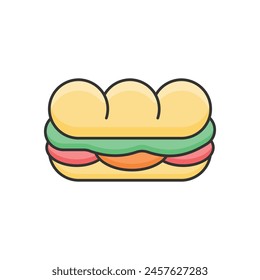 Color Line Burger King vector icon