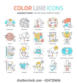 Color Line, Business Illustrations, Icons, Backgrounds And Graphics. 