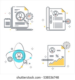 Color line, business illustrations, icons, backgrounds and graphics. The illustration is colorful, flat, vector, pixel perfect, suitable for web and print. It is linear stokes and fills.