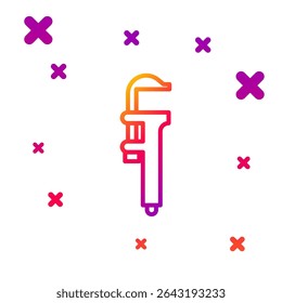 Color line Calliper or caliper and scale icon isolated on white background. Precision measuring tools. Gradient random dynamic shapes. Vector Illustration