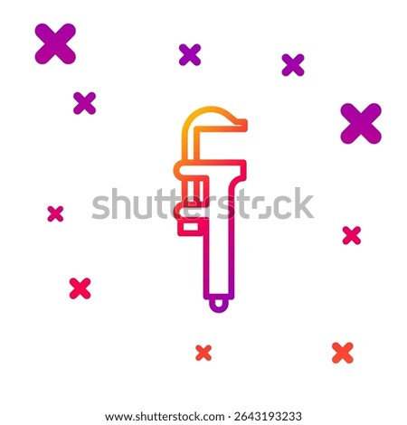Color line Calliper or caliper and scale icon isolated on white background. Precision measuring tools. Gradient random dynamic shapes. Vector Illustration