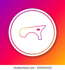Color line Car fender icon isolated on color background. Circle white button. Vector Illustration