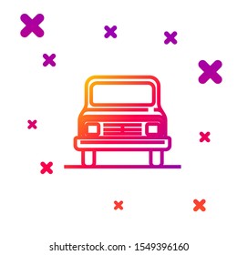 Color line Car icon isolated on white background. Front view. Gradient random dynamic shapes. Vector Illustration