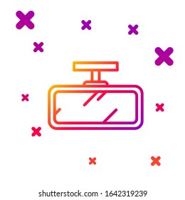 Color line Car mirror icon isolated on white background. Gradient random dynamic shapes. Vector Illustration