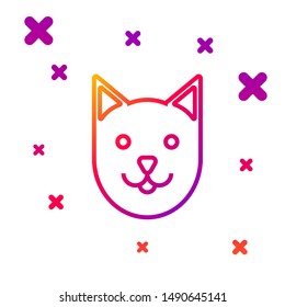 Color line Cat icon isolated on white background. Gradient random dynamic shapes. Vector Illustration